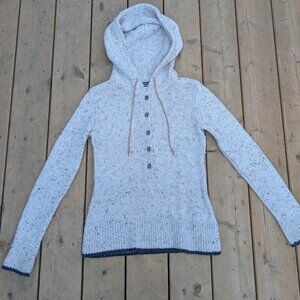 Patagonia Ranchito Pullover Hoodie Women's M White Tight-Knit Quarter Button